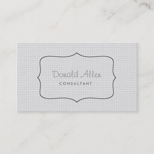 Professional Plain White Elegant Fabric Simple Business Card (Front)
