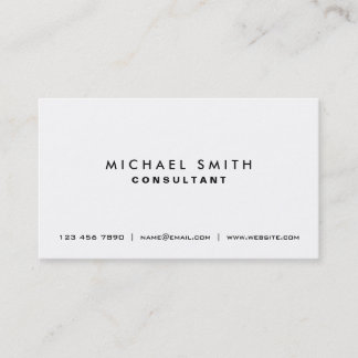Professional Plain White Elegant Modern Simple Business Card
