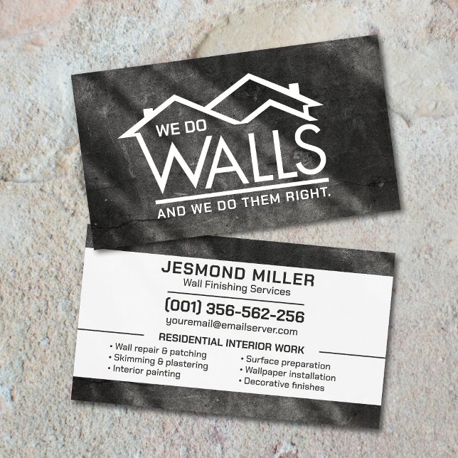 Professional Plaster Paint Wall Services Business Card (Creator Uploaded)
