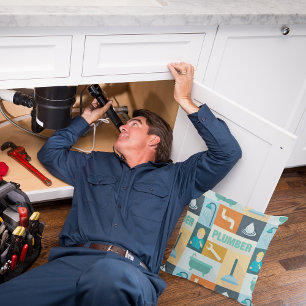 Professional Plumber Iconic Designed Cushion