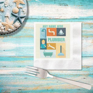 Professional Plumber Iconic Designed Napkin