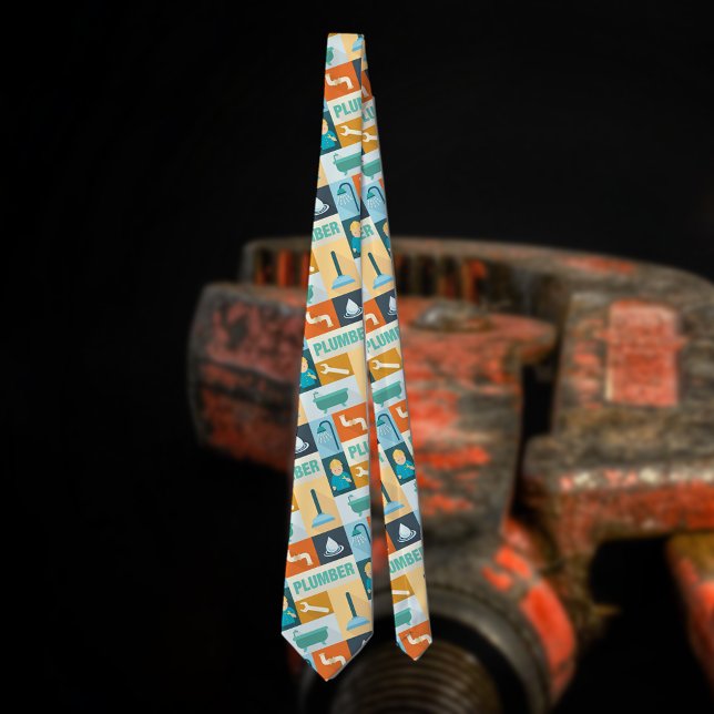 Professional Plumber Iconic Designed Tie (Creator Uploaded)
