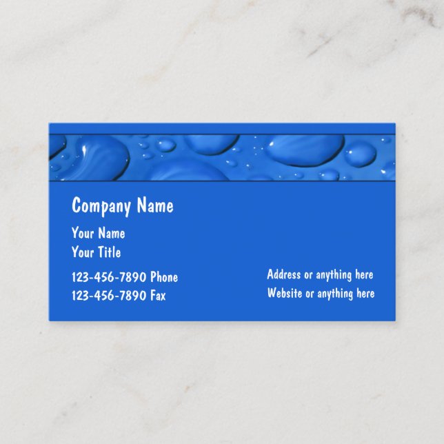 Professional Plumber Plumbing Service Business Card (Front)