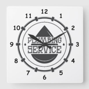 Professional Plumber Service Square Wall Clock