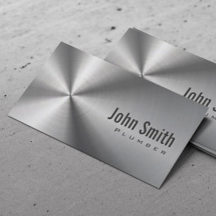 Professional Plumber Stainless Steel Plumbing Business Card