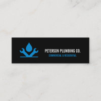 Professional Plumbing Logo with drop & tool black