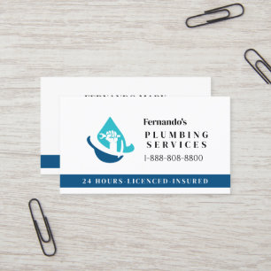 Professional Plumbing Service Business Logo Card