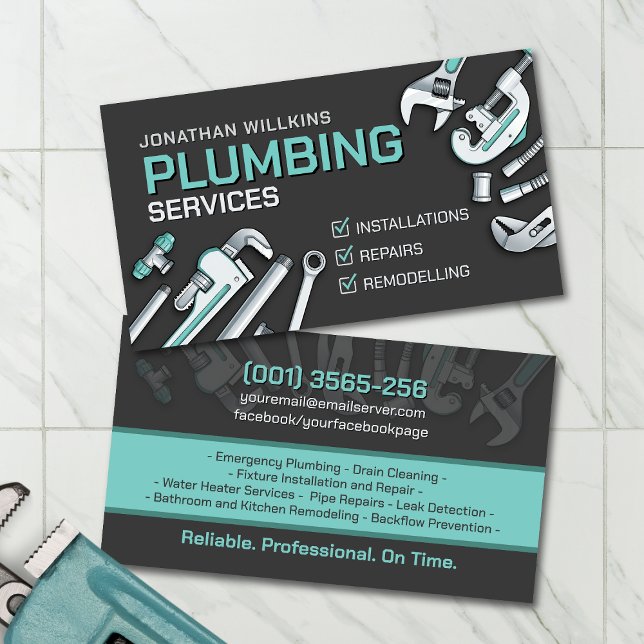 Professional Plumbing Services  Business Card (Creator Uploaded)