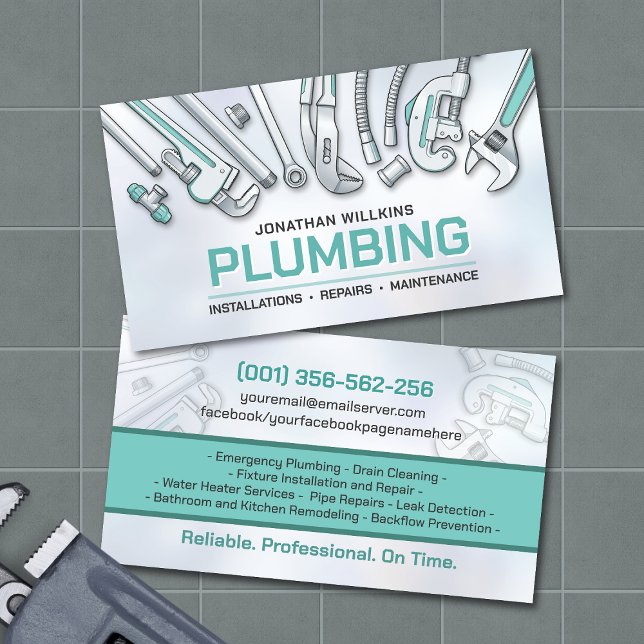 Professional Plumbing Services  Business Card (Creator Uploaded)