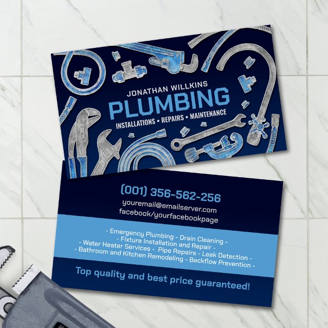 Professional Plumbing Services  Business Card (Creator Uploaded)