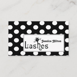 Professional polka dots cat lashes logo business card
