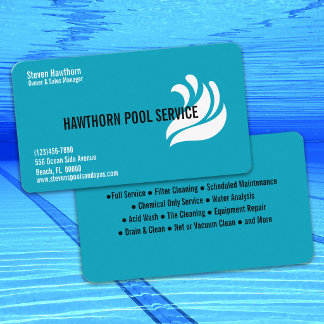 Professional Pool Cleaning and Service Business Card