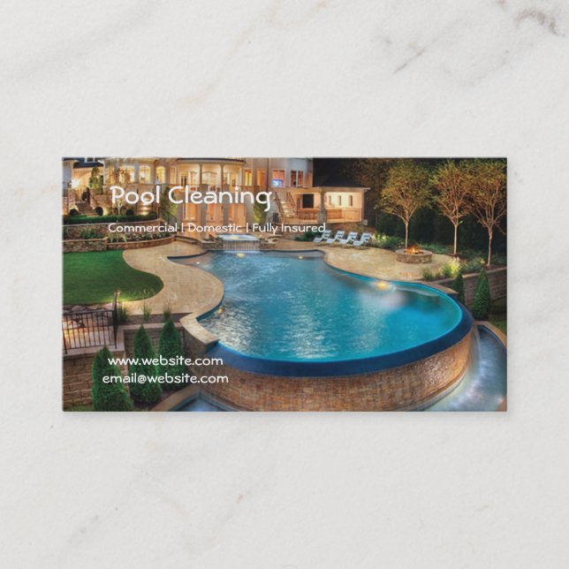 Professional pool cleaning business card (Front)
