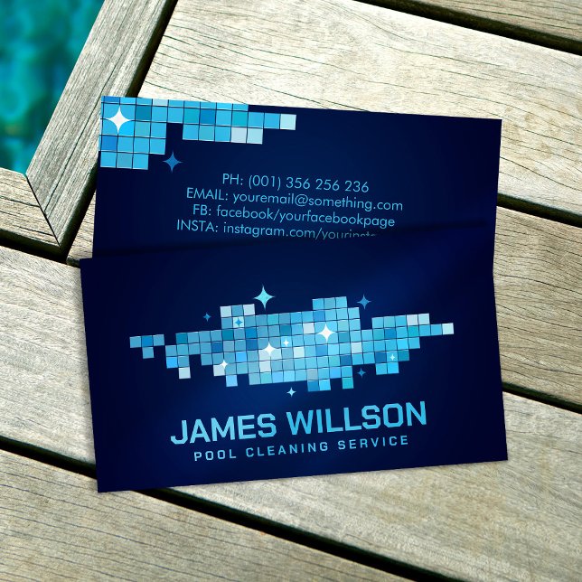 Professional Pool Cleaning Services Business Card (Creator Uploaded)