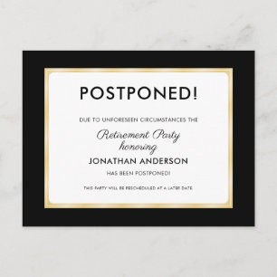 Professional Postponed Retirement Party Postcard