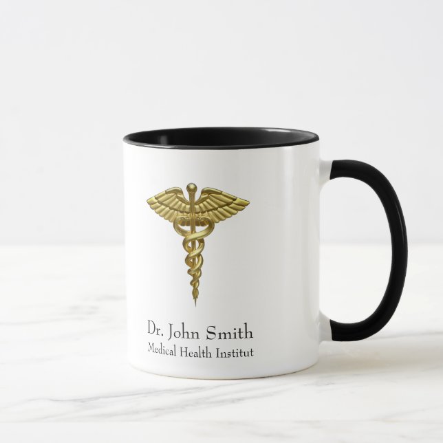Professional Precious Medical Gold Caduceus Mug (Right)