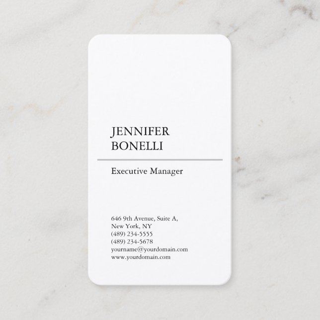 Professional Premium Silk Plain Modern Minimalist Business Card (Front)