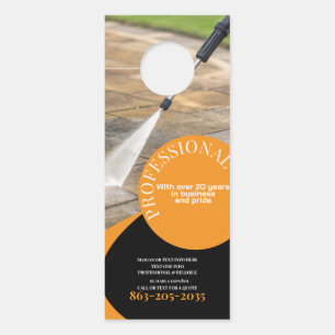 Professional Pressure Washing Orange Black Door Hanger