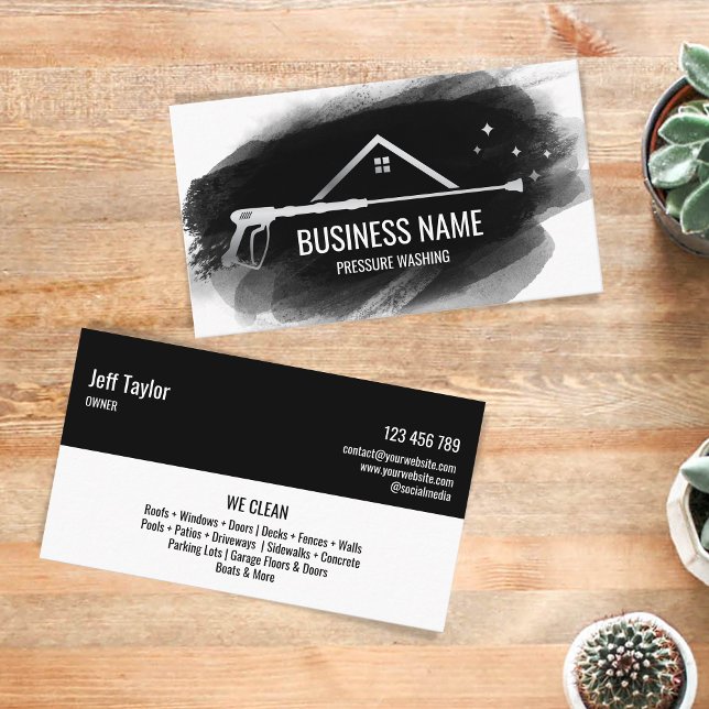Professional Pressure Washing Power  Masculine  Bu Business Card (Creator Uploaded)