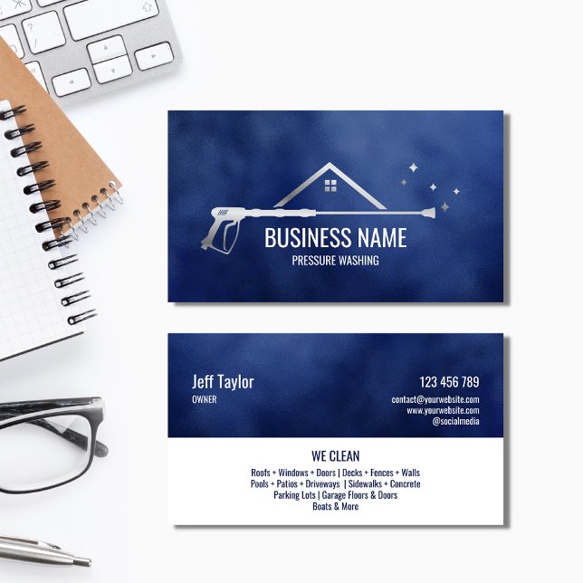 Professional Pressure Washing Power  Masculine  Bu Business Card (Creator Uploaded)