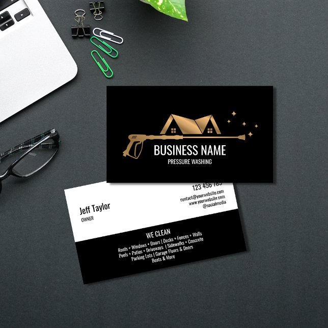 Professional Pressure Washing Power  Masculine  Bu Business Card (Creator Uploaded)