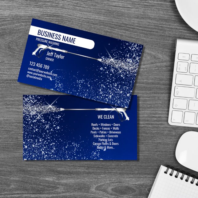 Professional Pressure Washing Power Washing Busine Business Card (Creator Uploaded)
