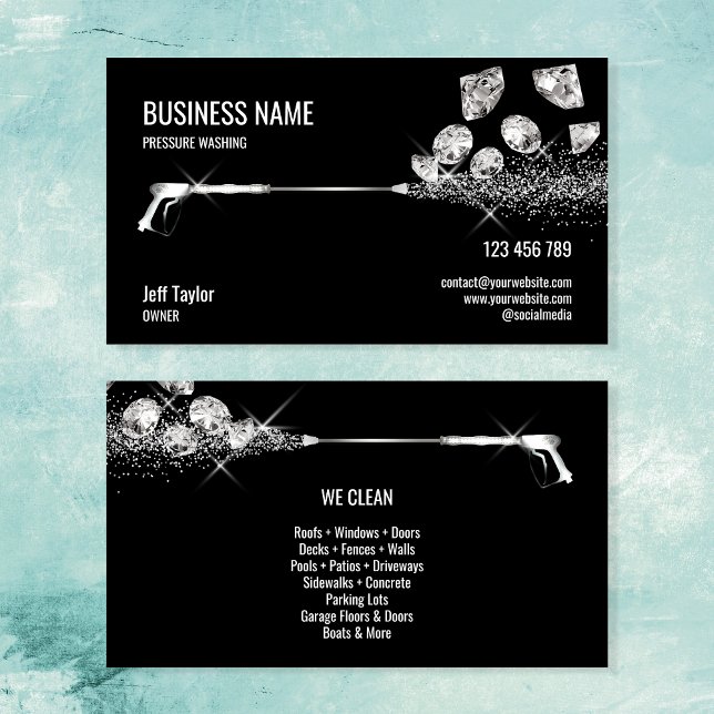Professional Pressure Washing Power Washing Busine Business Card (Creator Uploaded)