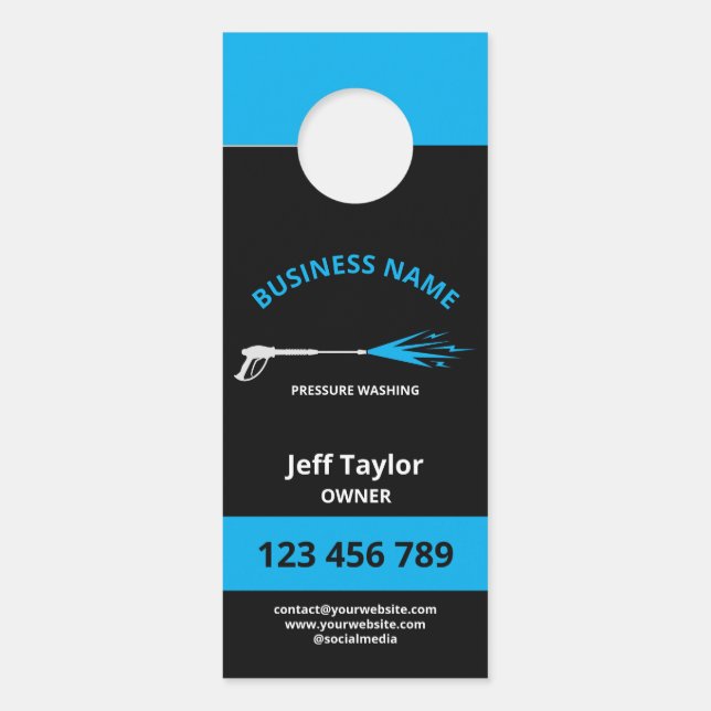 Professional Pressure Washing Power Washing Busine Door Hanger (Front)