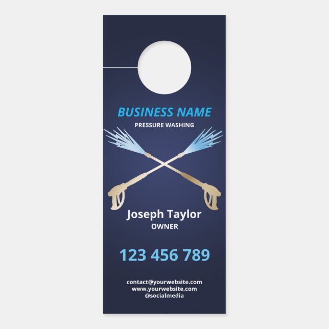 Professional Pressure Washing Power Washing Busine Door Hanger (Front)