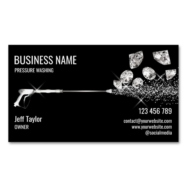 Professional Pressure Washing Power Washing Busine Magnetic Business Card (Front)