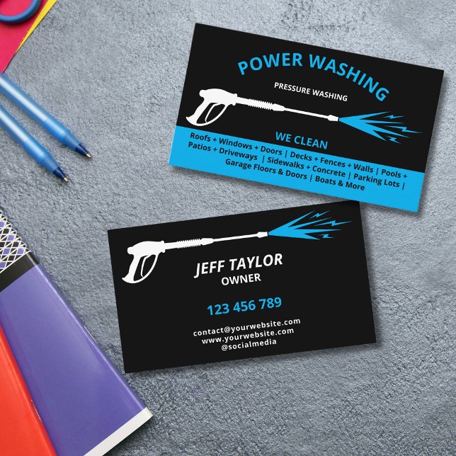 Professional Pressure Washing Power Washing Business Card (pressure washing gun
)