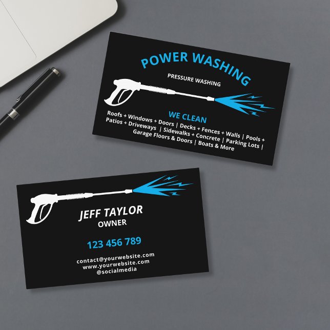 Professional Pressure Washing Power Washing Business Card (Creator Uploaded)