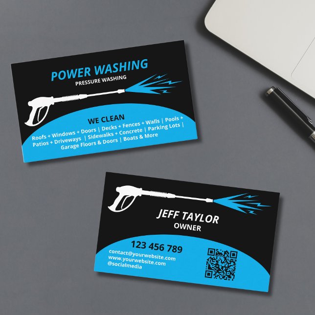 Professional Pressure Washing Power Washing Business Card (Creator Uploaded)