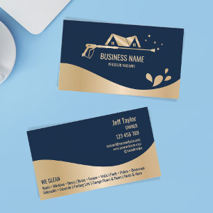 Professional Pressure Washing Power Washing Navy  Business Card