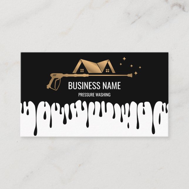 Professional Pressure Washing Power Washing Roof B Business Card (Front)