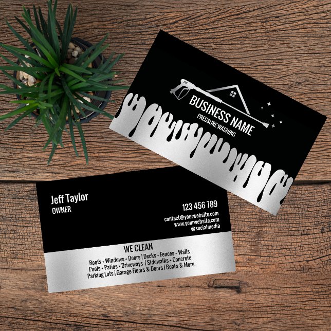 Professional Pressure Washing Power Washing Roof B Business Card (Creator Uploaded)