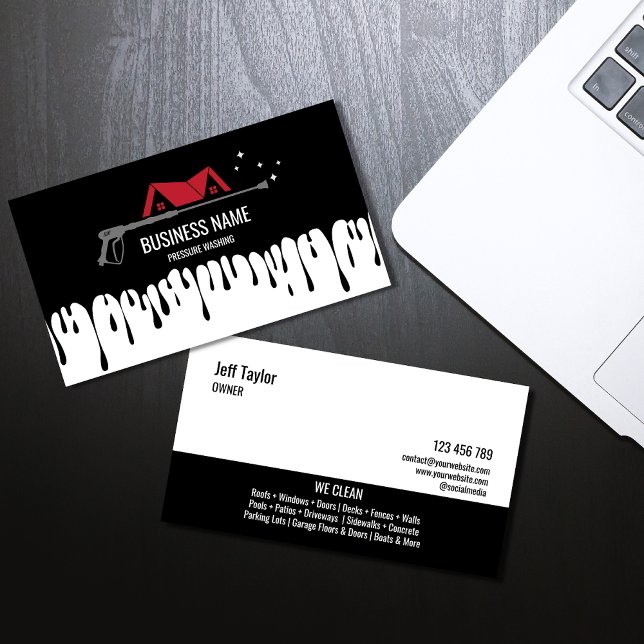 Professional Pressure Washing Power Washing Roof B Business Card (Creator Uploaded)