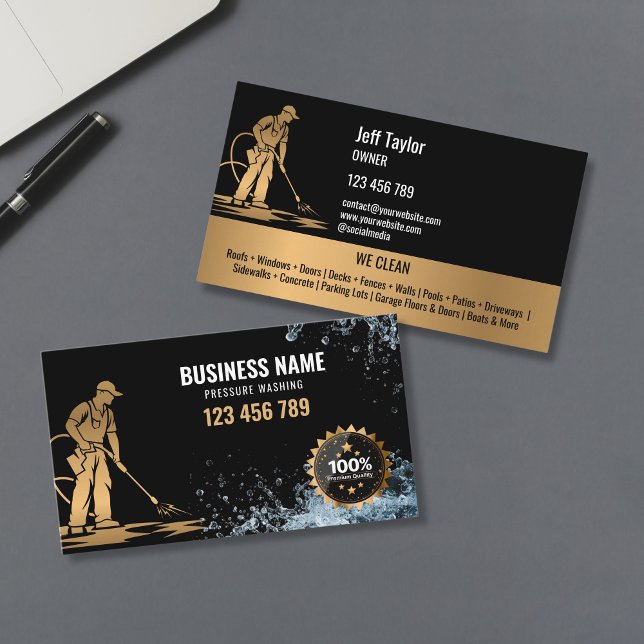 Professional Pressure Washing Power Washing Roof Business Card (Creator Uploaded)
