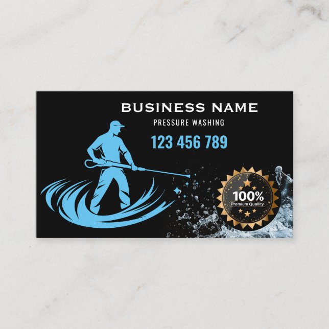 Professional Pressure Washing Power Washing Roof Business Card (Front)