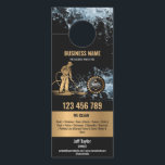 Professional Pressure Washing Power Washing Roof Door Hanger<br><div class="desc">Professional business card design - Blue pressure washer logo for your pressure washing services</div>