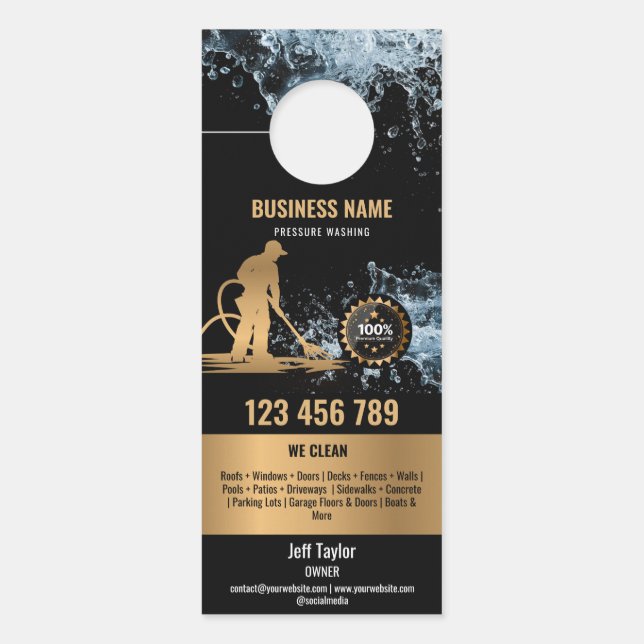 Professional Pressure Washing Power Washing Roof Door Hanger (Front)