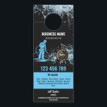 Professional Pressure Washing Power Washing Roof Door Hanger<br><div class="desc">Professional business card design - Silver pressure washing gun and glitter water spray effect for your pressure washing services</div>