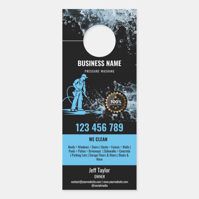 Professional Pressure Washing Power Washing Roof Door Hanger (Front)