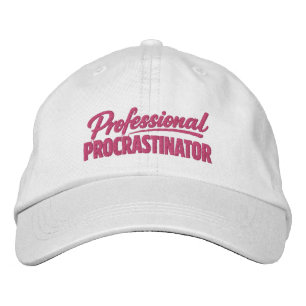 Professional Procrastinator Funny Humor Embroidered Hat