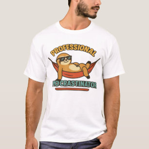 Professional Procrastinator Sloth Retro T-Shirt Cl