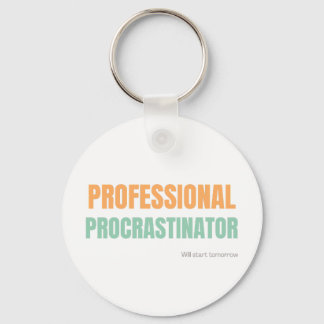 "Professional Procrastinator" Witty Typography Key Ring