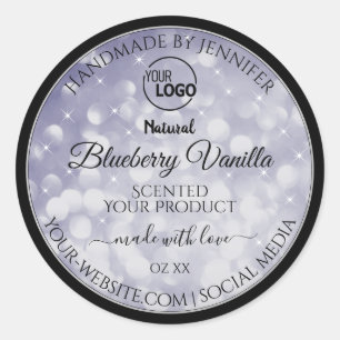 Professional Product Label Ocean Blue Glitter Logo