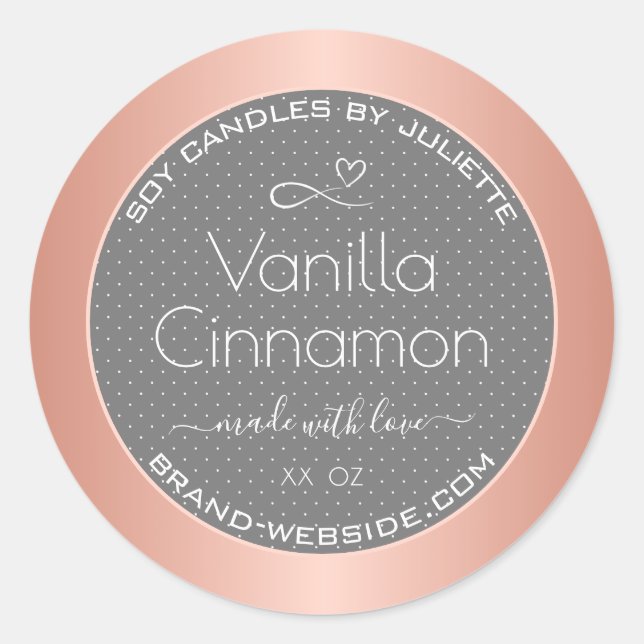 Professional Product Packaging Labels Rose Gold (Front)