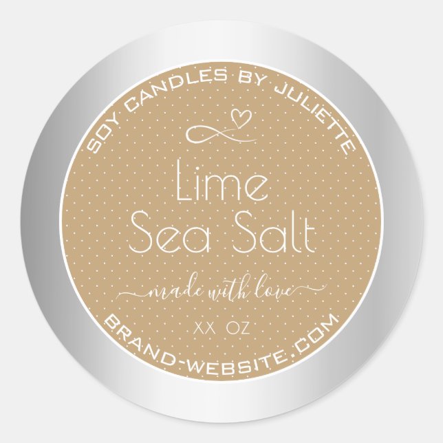 Professional Product Packaging Labels Silver Beige (Front)