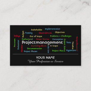 Professional projectmanagement and consulting busi business card